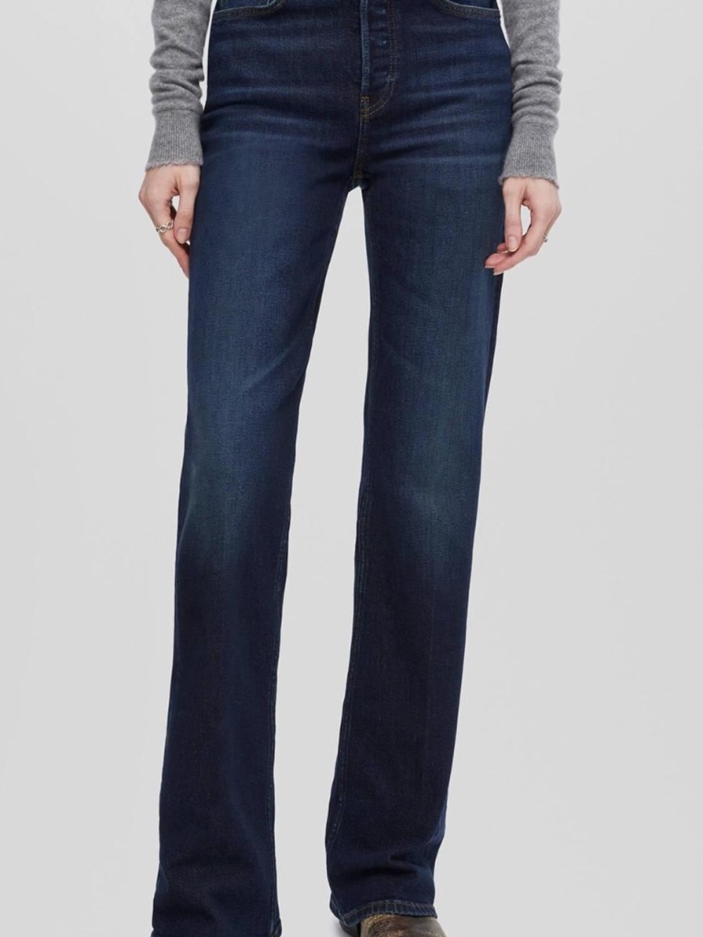 Re/Done Dark Wash High-Waisted Boot Cut Jeans